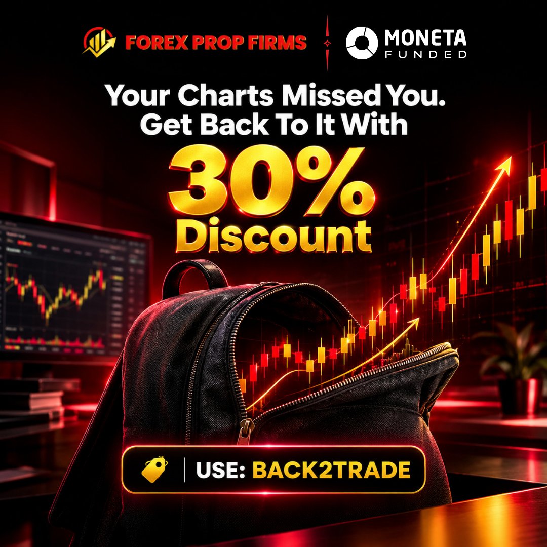 propfirms's tweet photo. Moneta Funded — 30% Off 💰

Moneta Funded is offering 30% off its next challenge with the code BACK2TRADE.

A limited offer for traders looking to get back to the charts.

@MonetaFunded  #PropFirms #PropTrading #ForexTrading #TradingOffers https://t.co/t3f3U5ivyF