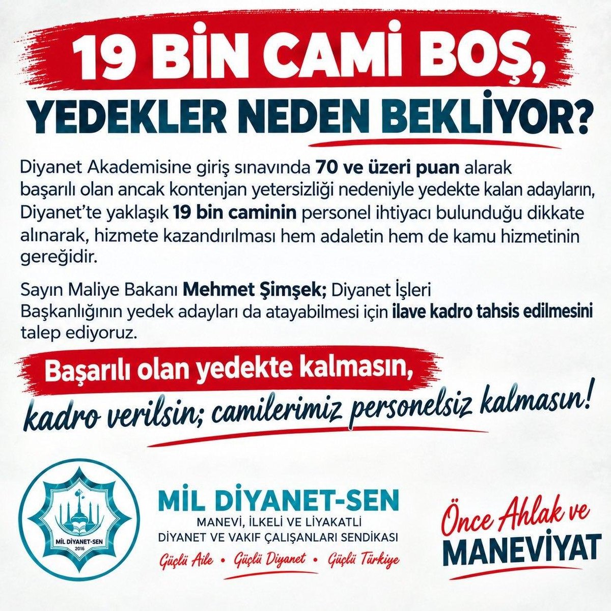 Dingrvlsydk's tweet photo. Sınav bitti, başarı belgelendi, sıra göreve gelmeye kaldı.

Peki yedek adaylar neden hâlâ bekliyor?

Diyanet Akademi Mülakatında Emek veren, başarılı olan ve görev için hazır bulunan yedek adayların sesi artık duyulmalı 

#DiyanetYedeklerinUmudu https://t.co/zGtLMkffM0