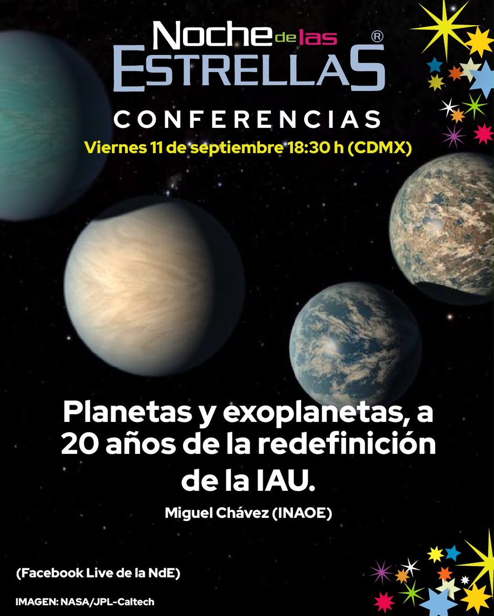 NocheEstrellas's tweet photo. La cuarta, y última, sesión de capacitación de la #NdE2026 estará dedicada ¡a los planetas! Este viernes 11 de septiembre, a las 18:30h, por FBLive de la NdE. Ahora sí que es la última y nos...vemos el 14 de noviembre en las más de 120 sedes que tendremos este año! Compartan! https://t.co/f4Zp5hgqNJ