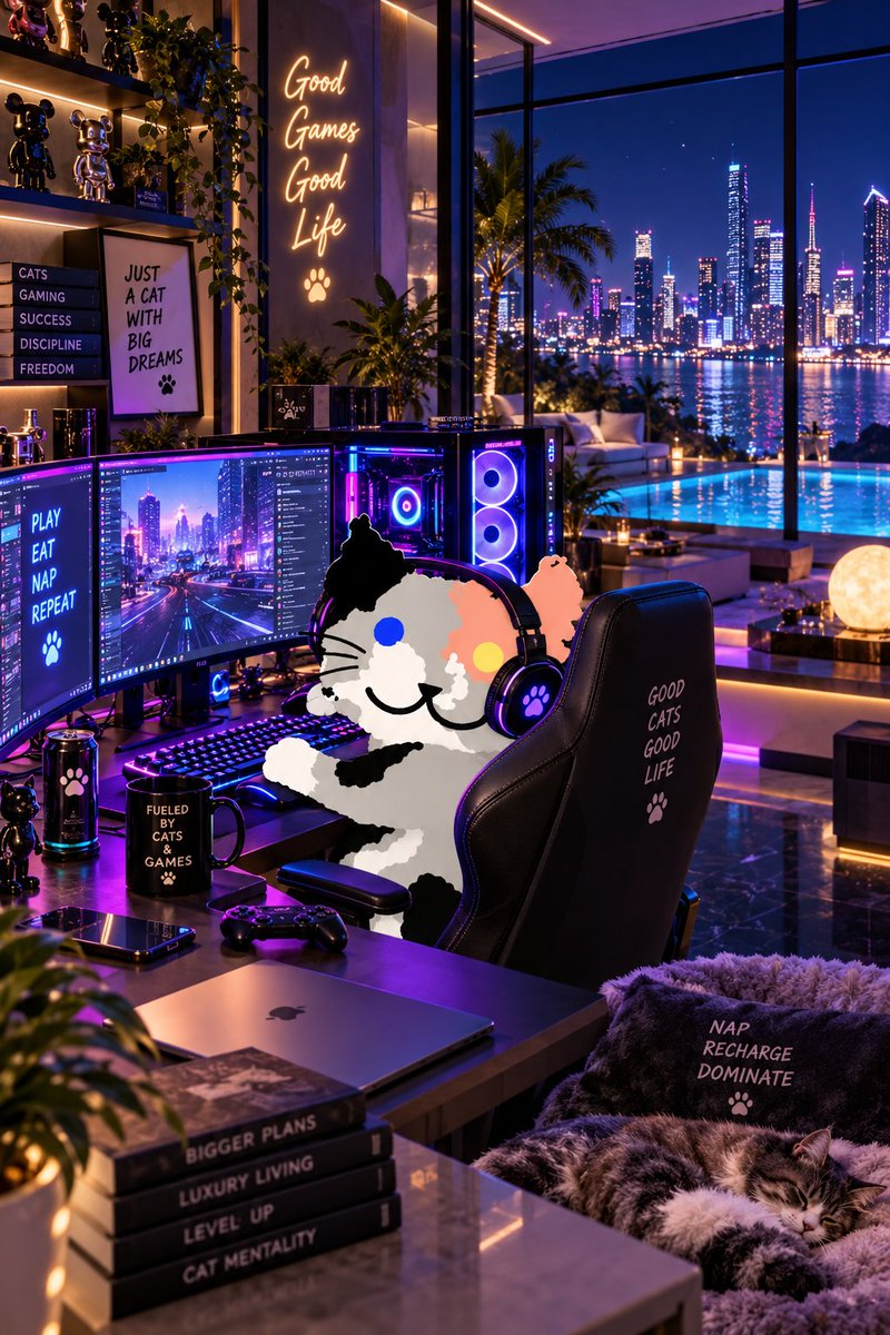 CaliCoinRH's tweet photo. Rate my setup. For me it’s Purrfect! https://t.co/SJcXbU1kr6
