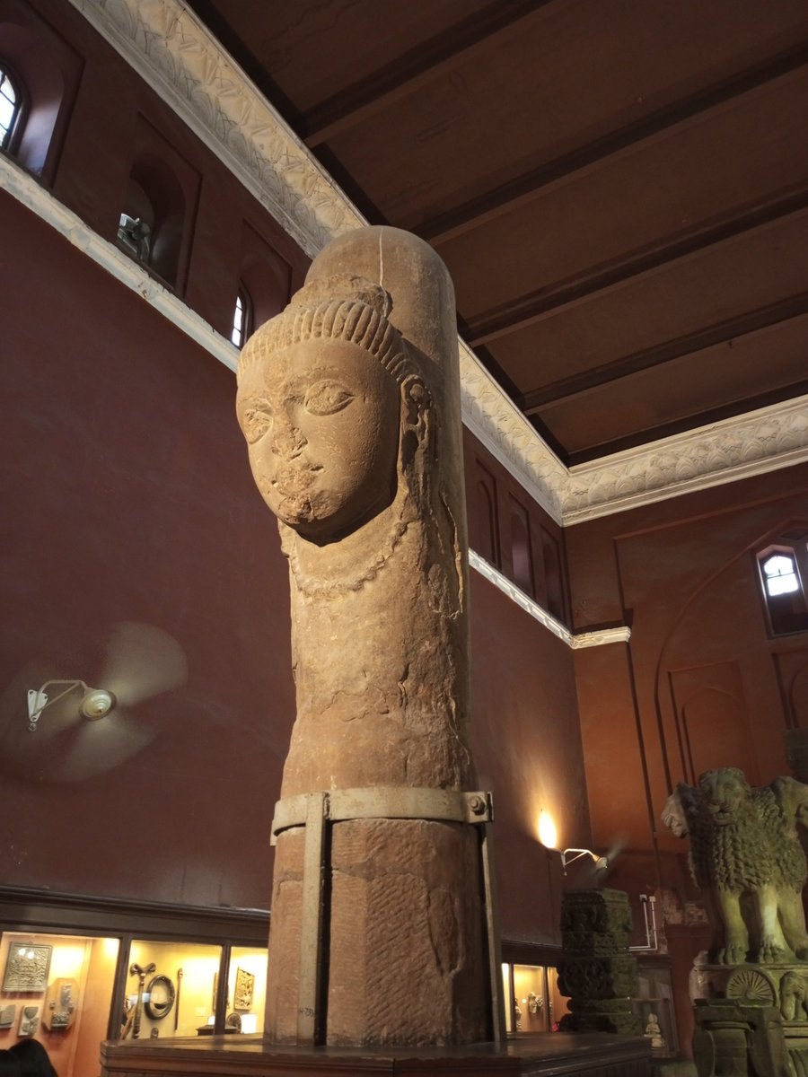 Oaxsho's tweet photo. Came across this enormous 9 ft 7 in human-headed liṅga at the Lahore Museum today. It was unlabeled, so I dug into the provenance and found it in R. C. Swynnerton’s Romantic Tales from the Panjab (1903).

Originally found buried near Jhelum, where Punjabi folklore ...

(1/2) https://t.co/EMju430qRI