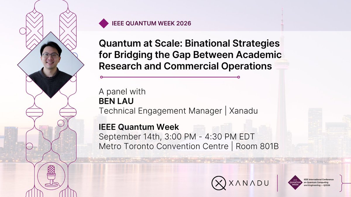 Scaling quantum takes a global effort. Don't miss Ben Lau at IEEE Quantum Week for a panel on bridging the gap between academic research and commercial operation. Hear how binational strategies and cross-border innovation are helping align academic discovery t