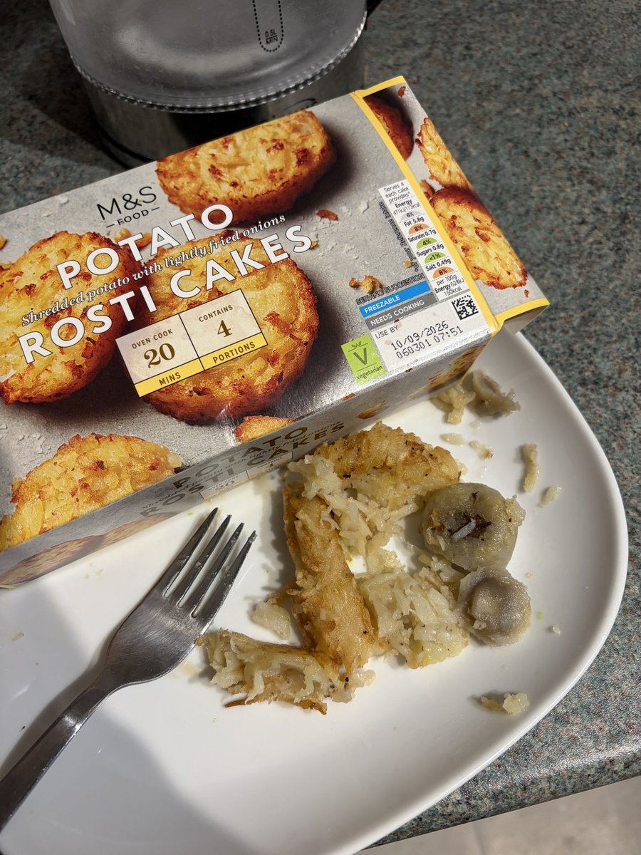 ryanpooley21's tweet photo. @marksandspencer bought your potato rosti cakes at your Beckenham branch, really enjoy these, but really not sure what this oval grey thing is we found in one of the cakes https://t.co/gEmO7wKJ5C