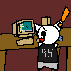 GatitoQueTeMira's tweet photo. @EME_D_MAURO Un gatito con una PC con windows 95 lol https://t.co/nC5vIJ9djn
