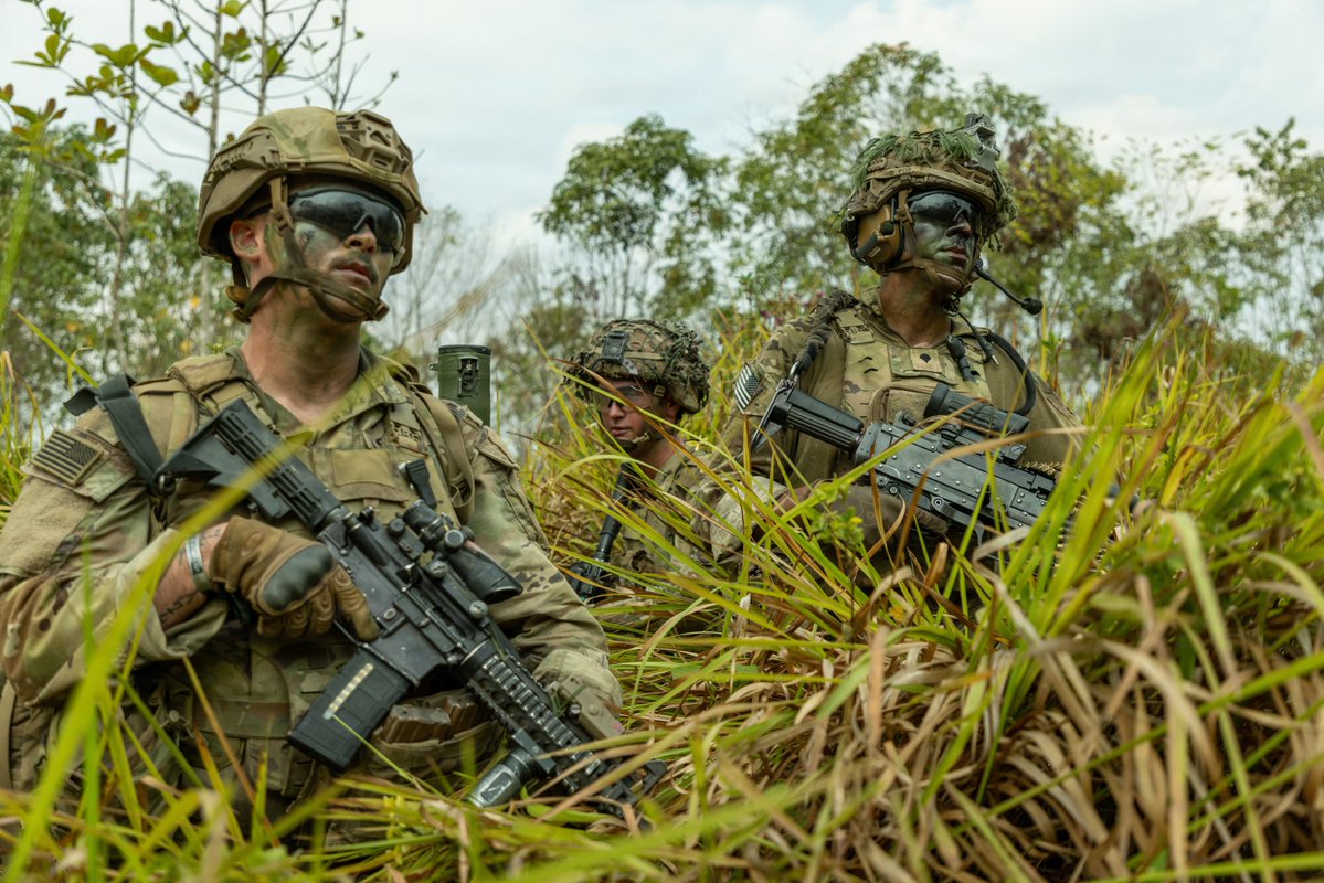 DeptofWar's tweet photo. .@USArmy soldiers combine drone operations, communications and mortar fire during exercise Super Garuda Shield in Indonesia, putting coordination to the test in a live-fire environment. https://t.co/lo0wv8LhJO