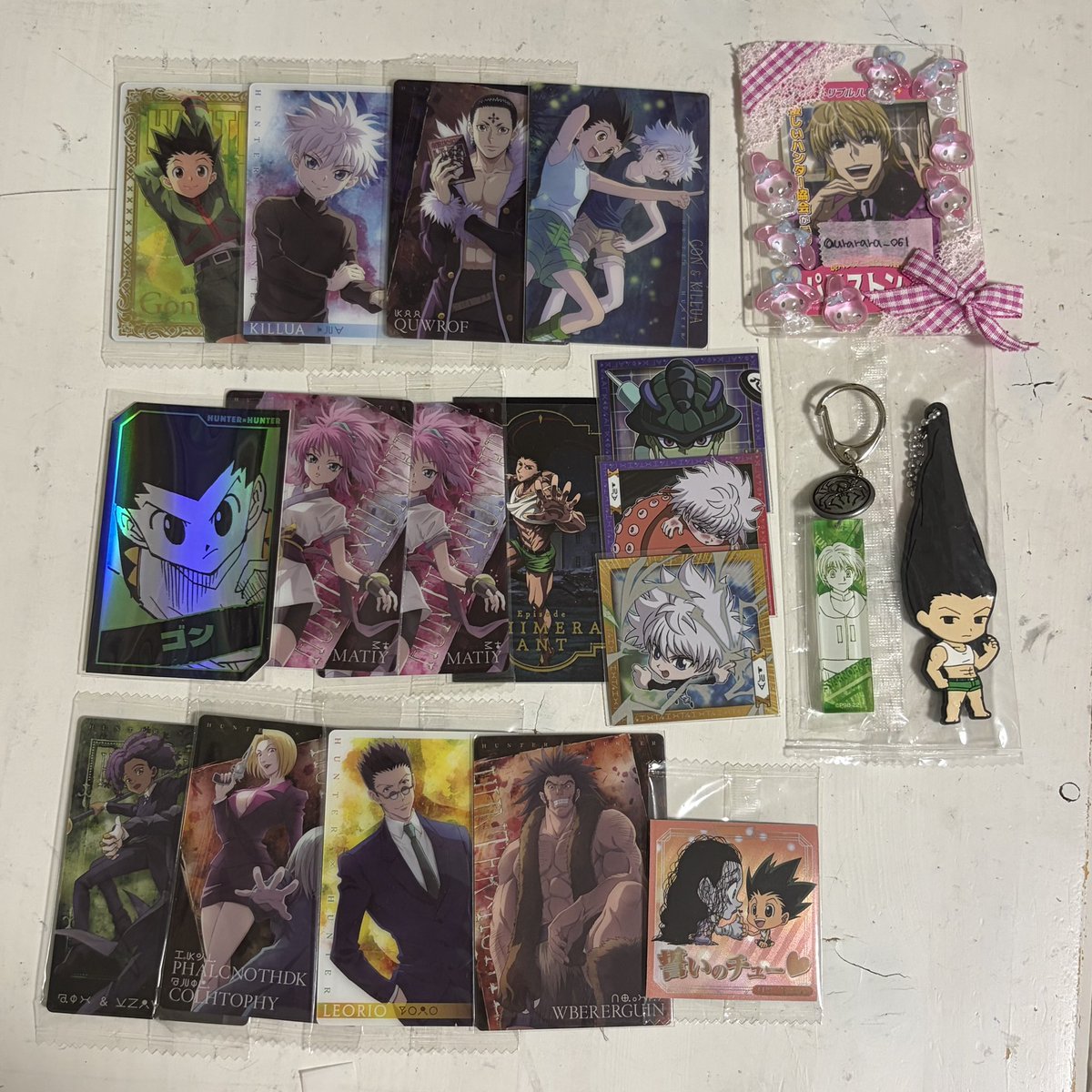 urarara_061's tweet photo. 【交換】HUNTER×HUNTER ハンターハンター ウエハース にふぉるめーしょん イタジャガ キメラアント グリードアイランド　ラバーストラップ 冨樫展 キーホルダー

譲:ゴン キルア クロロ シャルナーク マチ メルエム ゴトー パクノダ コルトピ レオリオ ウボォー パーム

求:同異種ジン　パリストン https://t.co/TUdTgylm0I