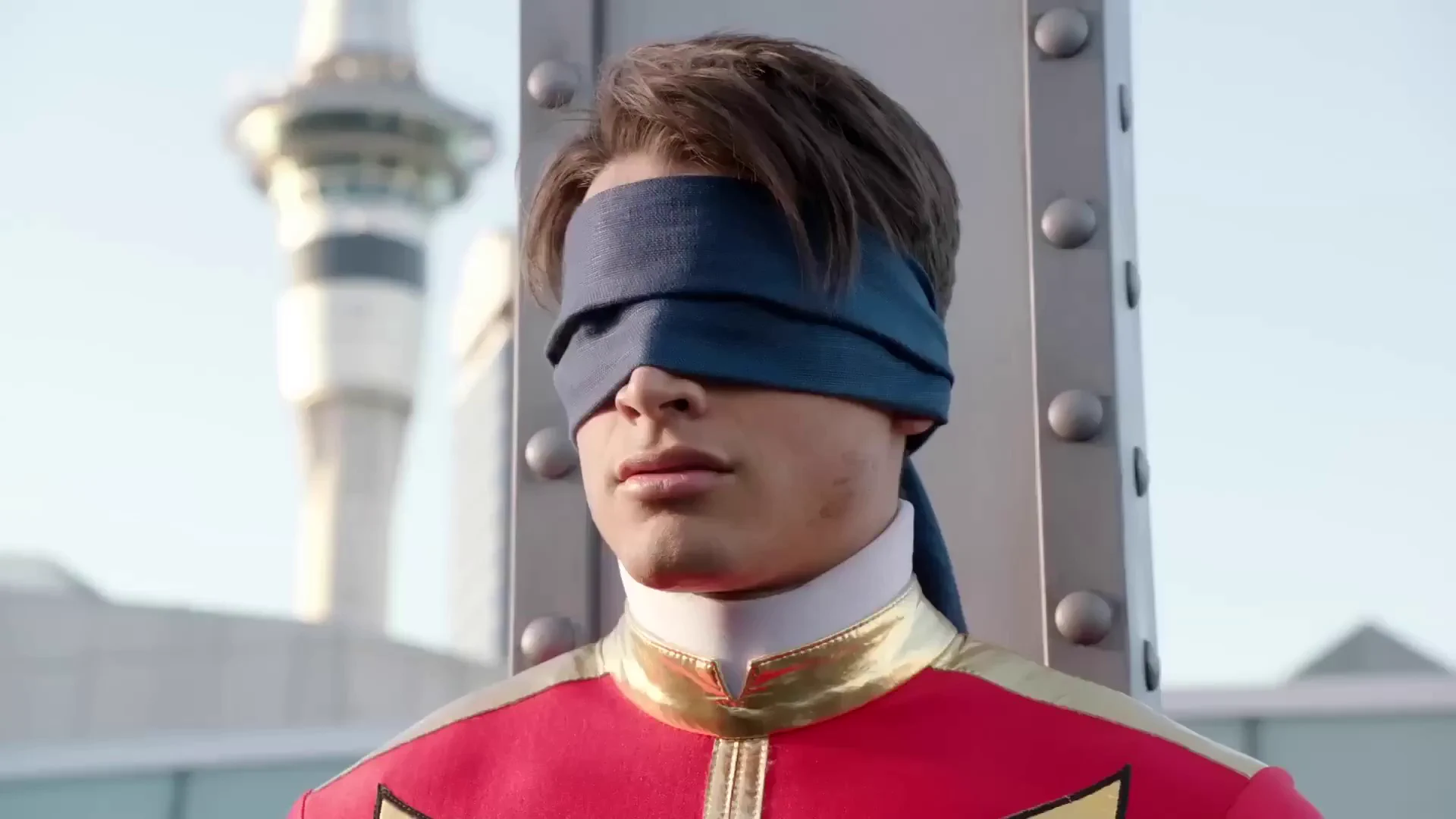 red ranger tied defeated. power rangers super megaforce sentai goseiger ...