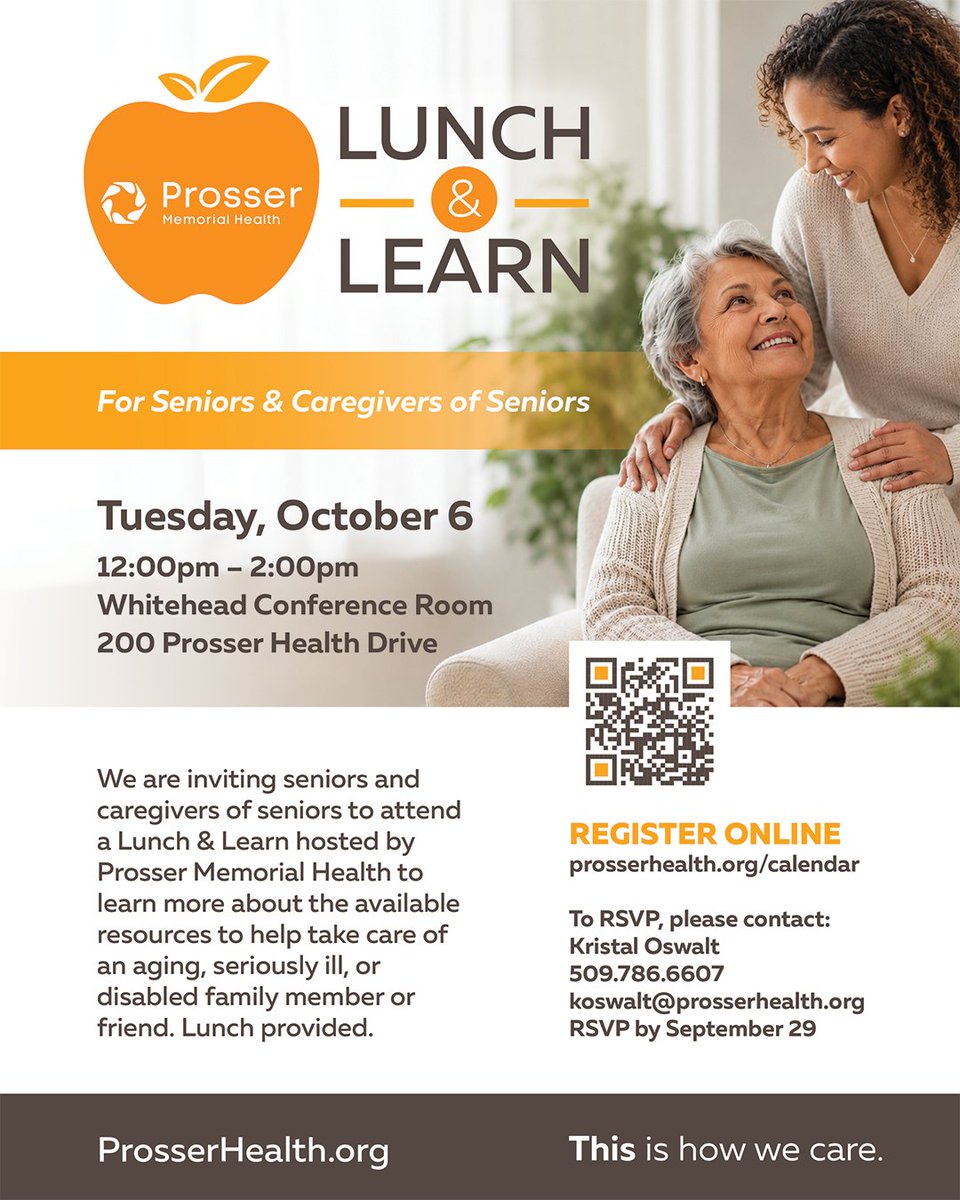 PMHMedicalCente's tweet photo. We are inviting seniors and caregivers of seniors to attend a Lunch &amp; Learn to learn more about the available resources to help take care of an aging, seriously ill, or disabled family member or friend. Lunch provided.
RSVP online at https://t.co/hxYJvMN2Eo. #LunchandLearn https://t.co/RBlIheYKrg