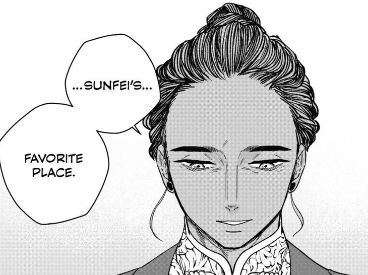 rumiriazh's tweet photo. "Sun-fei," and Rakta said it with an expression that, despite it being just a page, you can clearly feel his tone based on his expression. I can imagine him saying his name in a very gentle, familiar, and solemn tone. And it hurts because The rest of Furin doesn't know "Sun-fei" https://t.co/WUSol2ctIZ