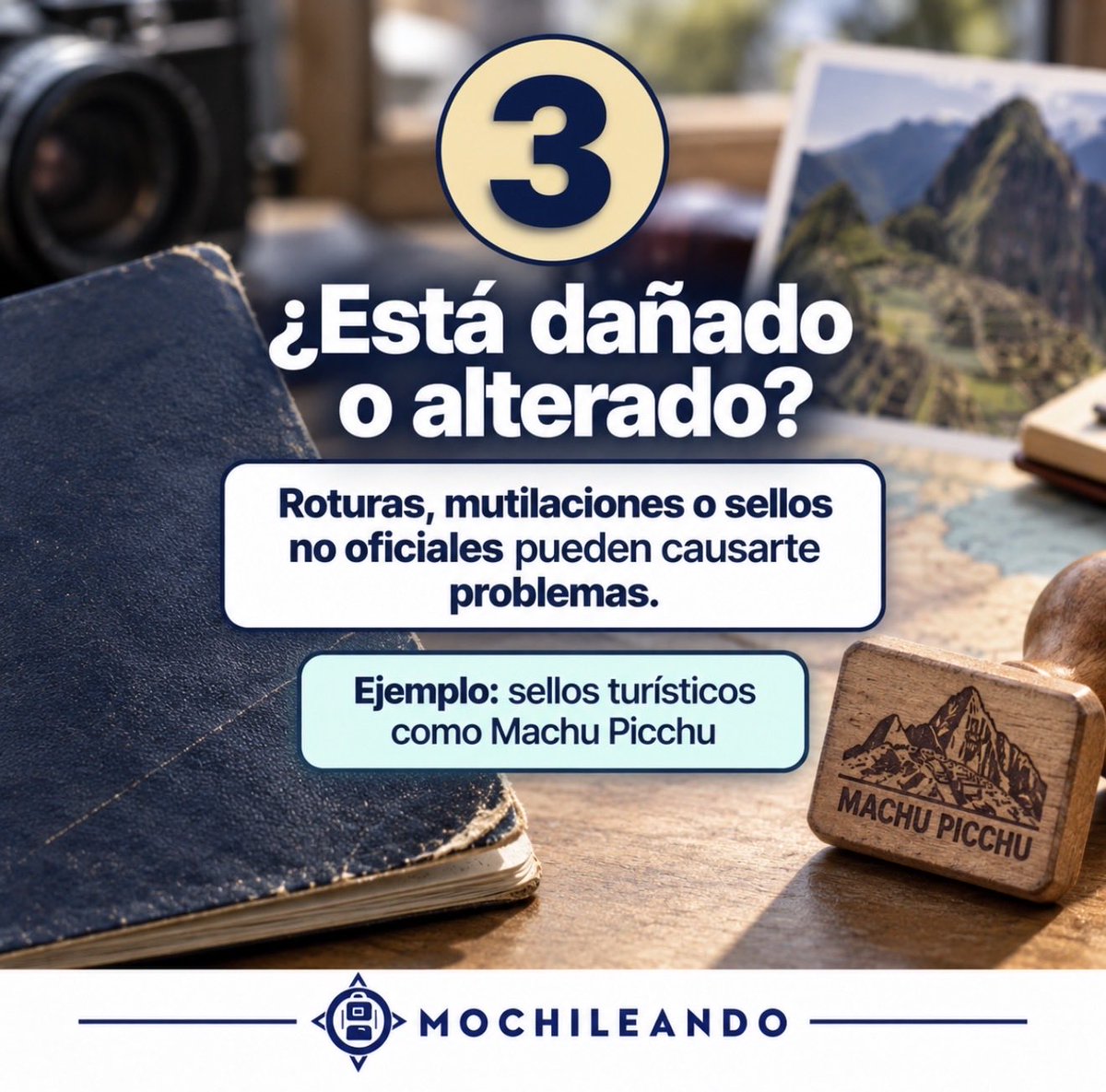 WilMochileando's tweet photo. 🛂 OJO: Razones por las que podrían denegarte el abordaje aunque tu pasaporte esté vigente. 🥴😲✈️

1️⃣ No tienes suficientes páginas en blanco. Algunos países pueden exigir dos o más páginas disponibles para sellos y visas.

2️⃣ Te quedan menos de seis meses de vigencia. Aunque el pasaporte todavía no haya vencido, muchos destinos exigen que sea válido durante varios meses después del viaje.

3️⃣ Está mutilado, deteriorado o alterado. Daños importantes, páginas rotas o sellos turísticos no oficiales  (como los de Machu Picchu) pueden ocasionar problemas con la aerolínea o las autoridades migratorias.

⚠️ Los requisitos cambian según el país que visites.

Por eso, en Mochileando creamos una herramienta que te permite seleccionar tu destino y verificar qué requisitos debe cumplir tu pasaporte para viajar. 👇🏽

👉🏽 https://t.co/Q0j0pjdiZ7

¡Verifícalo antes de llegar al aeropuerto y evita llevarte una sorpresa! 🌎✈️