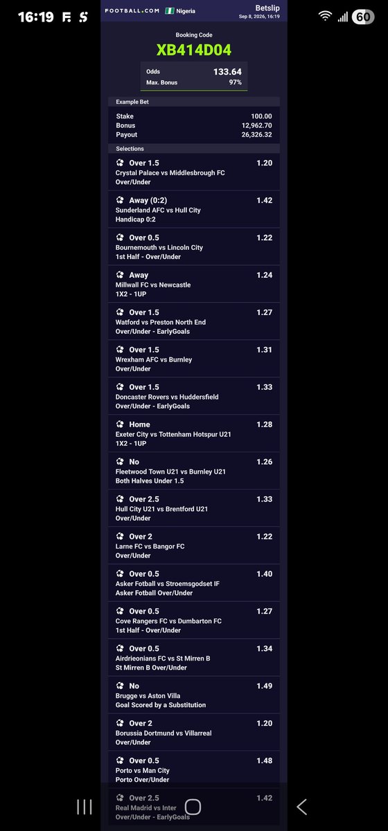 SurpriseTipz's tweet photo. https://t.co/dA5uzhdIRj
Edits 
 
133 odds        Code =XB414D04
21 odds.               X9E47E7B https://t.co/lIsCHERyl0
