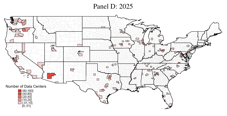 lehnerjw's tweet photo. These findings make sense to me. Data centers are a mediocre ecdev strategy. Looking at the paper from a PNW perspective interesting to see Hood River, Walla Walla and Missoula are the control (comparison) group. Definitely not the same socio-economic subset... https://t.co/B7M2v57387