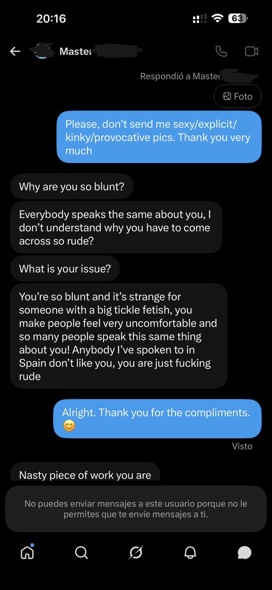 TekoRakuma's tweet photo. Apparently, asking kindly not to be sexually harassed online is why everyone fucking hates my guts in Spain.
————
Aparentemente, pedir amablemente no ser acosado sexualmente en línea es la razón por la que todo el mundo me odia en España. https://t.co/0ai9UHs5Di