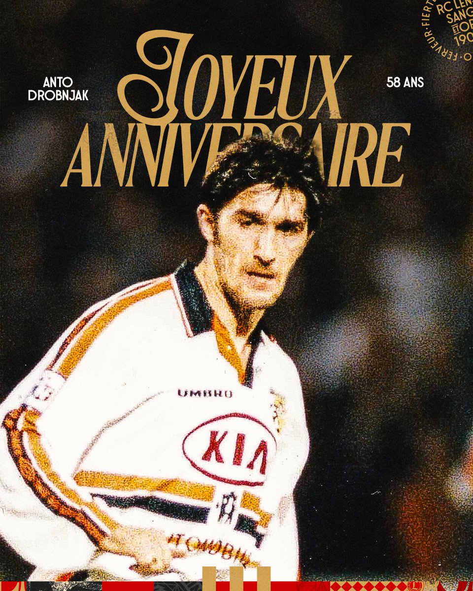 RCLens's tweet photo. Un buteur qui avait la 𝐧𝐣𝐚𝐤' ❤️💛

Meilleur artificier artésien de la saison du titre de champion de France 1998 (15 buts), Anto Drobnjak souffle 𝟓𝟖 bougies aujourd'hui !  

#DeSangEtDOr https://t.co/wIAtVZ8WAz