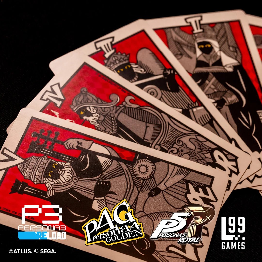 Level99Games's tweet photo. We are pleased to announce the upcoming release of the official Persona 30th Anniversary Tarot Collection!  Based on the same decks from the classic Persona video games, these premium decks will make a great addition to your collection, cosplay, and more!   

This collection features three premium decks bringing to life the cards from Persona 3 Reload, Persona 4 Golden, and Persona 5 Royal.

Each heavy duty deck is edged with high-quality foil and sealed in a foiled tuckbox with two reversible designs.

https://t.co/JlSBWj5454
