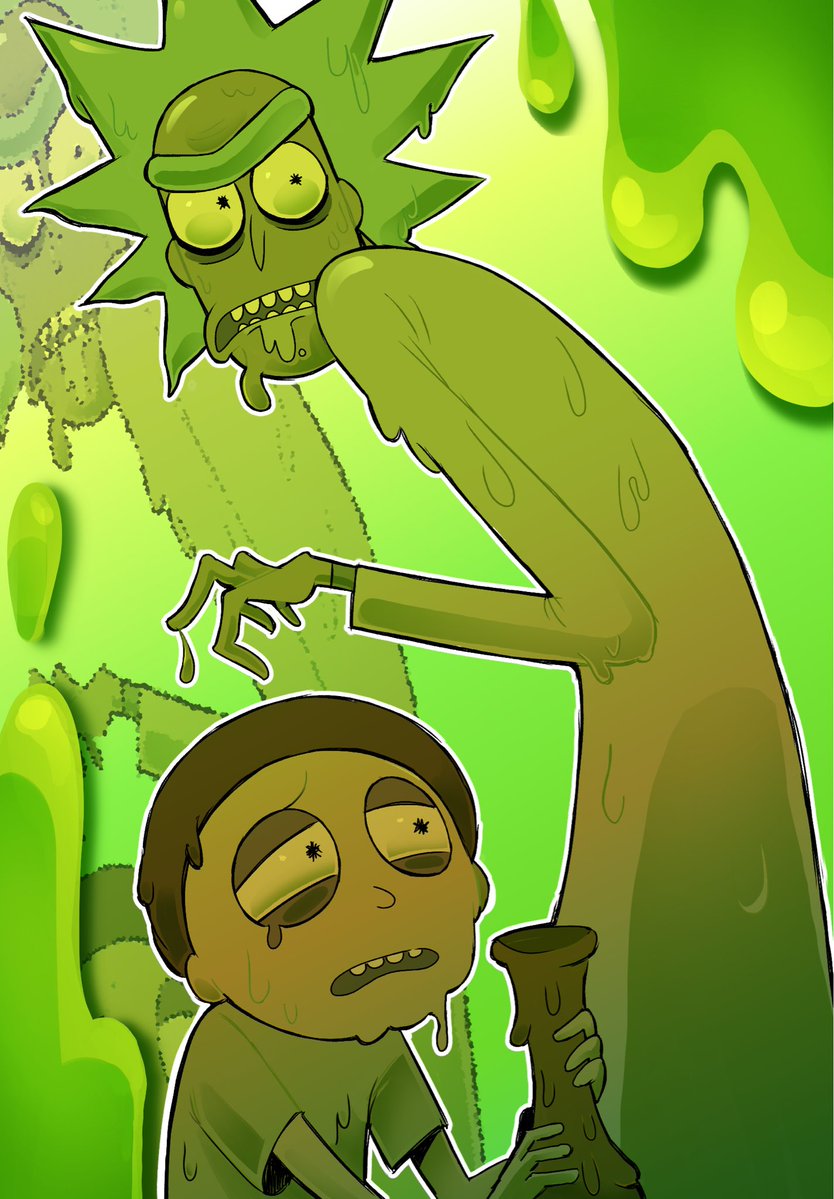 funkyalienguy's tweet photo. More toxic Rick and Morty art #rickandmorty #toxic #ricksanchez #mortysmith #pocketmortys https://t.co/cVA1vrxEuN