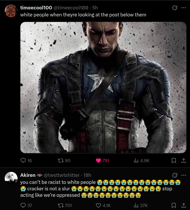 puremaynot's tweet photo. @timeecool100 white people who want to be oppressed looking at the post below them https://t.co/fQxNu3SZbP