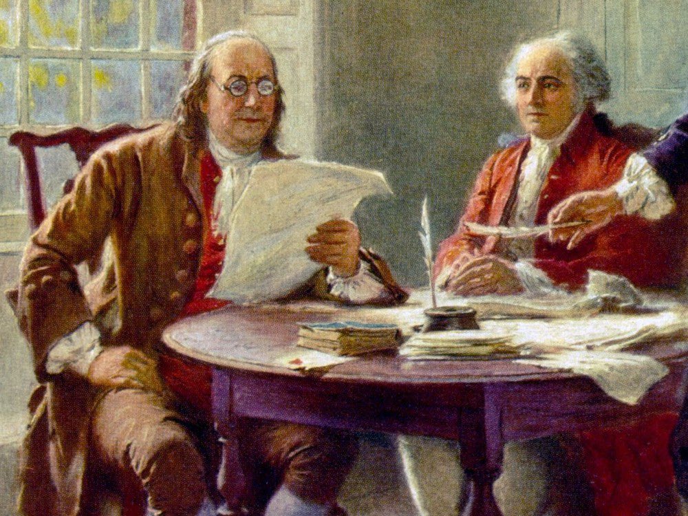 250YearsAgoLive's tweet photo. While traveling together, John Adams and Benjamin Franklin are compelled to share a bed. 

Instead of sleep, the pair argue all night about whether to leave the window open or closed. 

Franklin eventually wins the argument when Adams gets too tired and falls asleep. 

Adams writes a lengthy and angry diatribe in his diary about it.
