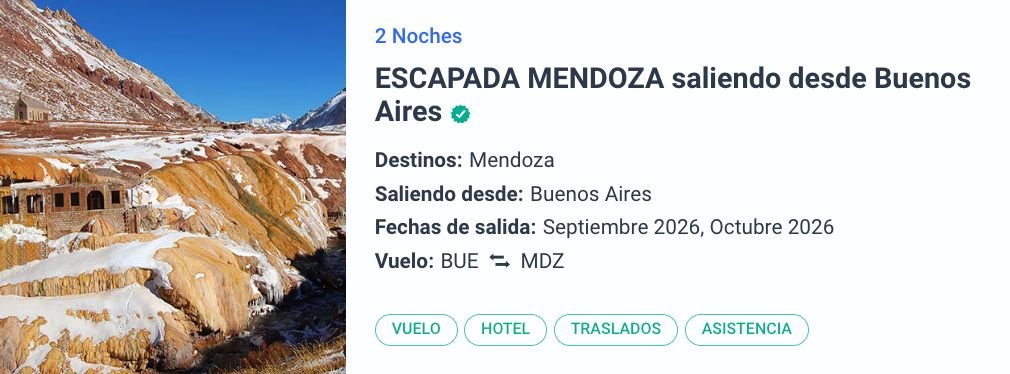 ervidiaz's tweet photo. Los 3 destinos más baratos para viajar en primavera 🌸

Estos paquetes te organizan una escapadita en septiembre, octubre o noviembre. Incluyen vuelos + hoteles + traslados:

💧 Iguazú por 9 cuotas sin interés de $29.000 👉🏽 https://t.co/zlvRMFvljO

🍷 Mendoza por 9 cuotas sin interés de $49.000 👉🏽 https://t.co/rxsNFU1EVf

🏜️ Salta por 9 cuotas sin interés de $44.500 👉🏽 https://t.co/KpCw5Oo0lW