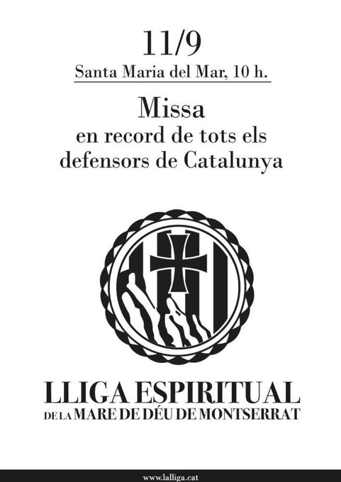 deleslletres's tweet photo. El 1r antecedent de la Diada Nacional:
Missa funeral, l'11 de setembre de 1886 a "l'enderrocat barri de la Ribera" a Sta Maria de la Mar
Esquela apareguda a "El Barcelonès"
Prohibida la d'anys posteriors
El 1899 se'n va celebrar una altra a St Just i Pastor. Enguany a Sta. Maria https://t.co/gW0llUrJXa