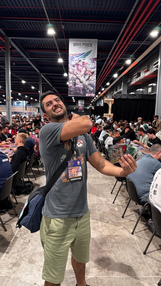 MattyMitsu's tweet photo. I play One Piece since OP02 and there were some Regionals where was the Chance to play in the Topcut. But every time, I've got one or two loses too much in the last rounds. My dream was to reach the Topcut with the Red Ace Leader an now, I make it to the Top16 with my favourite Character. Incredible!

Swiss: Place 3. 

1. Boa 2 🔥
2. Sabo 1 🔥
3. Mihawk 2 🔥
4. Mihawk 1 🔥
5. Luffy Elbaph 2 🔥
6. Mihawk 1 🔥
7. Robin 1 🔥
8. Boa 1 💧
9. Mihawk 2 ���
10. Mihawk 1  🔥

Topcut: Top16!
Top32: Robin 2:1 🔥
Top16: Luffy Elbaph  1:2 💧

🔥 AAAAACCCCCEEEEE???!!!! 🔥