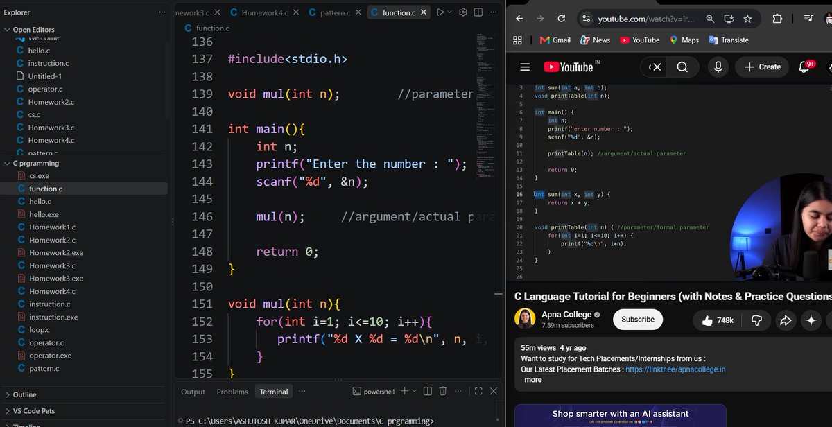 codeak07's tweet photo. Day 14 of my coding journey 🚀
Today I learned and explored Functions in C:
→ Function basics
→ How functions work
→ Practiced different problems
→ Explored how functions make code cleaner and reusable 💻
#CProgramming #CodingJourney #100DaysOfCode #CodeAK https://t.co/4ErXEN2WZV