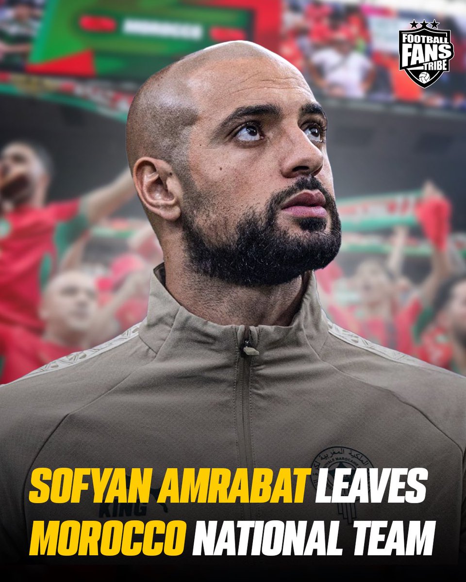 FansTribeHQ's tweet photo. 🚨🇲🇦Sofyan Amrabat has officially announced his departure from the Moroccan national squad, dropping a bombshell ultimatum: “Under this coach, I’m not gonna continue.” Is this the end of an era for one of Africa’s biggest stars? ⚔️🔥
#Amrabat #Morocco #SofyanAmrabat https://t.co/kszvbdFnMU