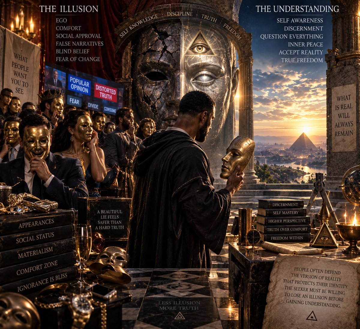 THAEDLIGHT's tweet photo. “People often defend the version of reality that protects their identity. The seeker must be willing to lose an illusion before gaining understanding.” 🔺
@ILLUMINATIAM https://t.co/rFIxBBD5e1