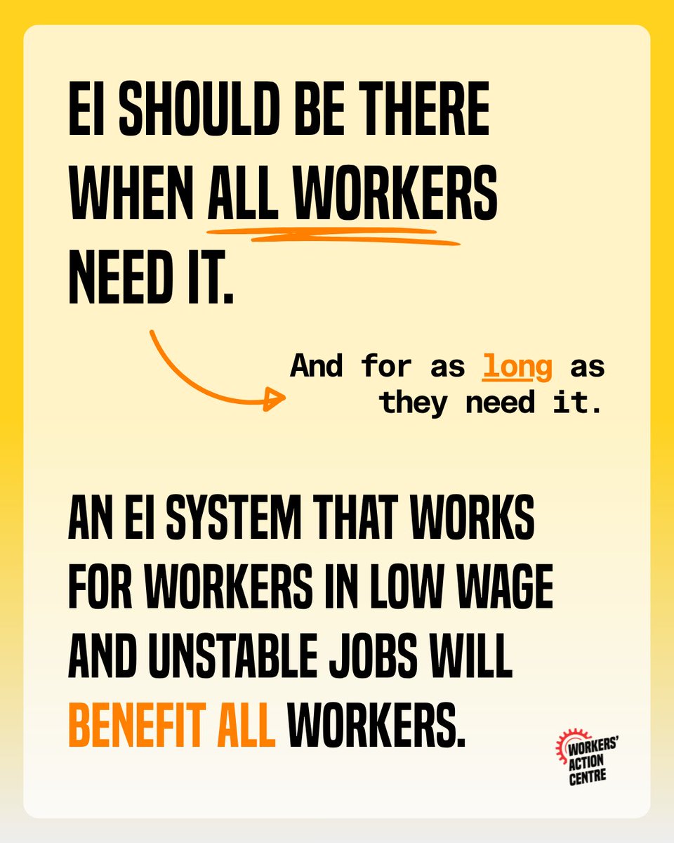 WorkersAC's tweet photo. Join us in demanding Mark Carney act to ensure that EI is fair, accessible, &amp; adequate for all!

🔗 Read our latest blog post on EI: https://t.co/1eKyASNb6v

#EmploymentInsurance #WorkersRights #Canada #Tariffs https://t.co/Go8618ggzl