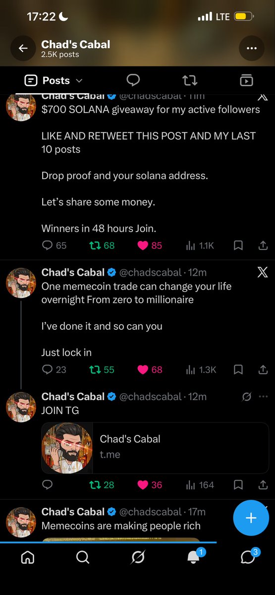 Staybadd01's tweet photo. @chadscabal Proof here don’t fade me Chad ✅

F843pKzszMz5dccgMHig55KAZUR9L2DGhjAamn9AqCkF https://t.co/DPf6TquxXb