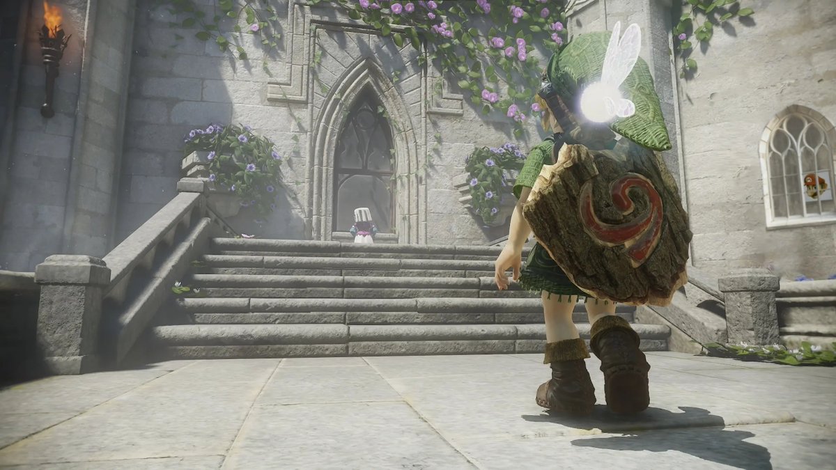 Akfamilyhome's tweet photo. Wow! If you look closely, you'll notice they've kept and updated the original Mario easter egg in the Ocarina of Time remake https://t.co/kSJdLsgtRw