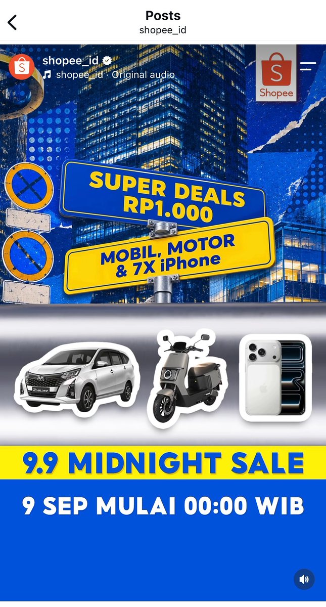 mithaayh's tweet photo. moga-moga tangan ga tremor pas war super deals rp1000 mobil motor ama iphone di shopee 9.9 midnight sale jam 00.00 wib ntar malam #ShopeeMidnightMobilMotor1000 https://t.co/XRW6TAyNMd