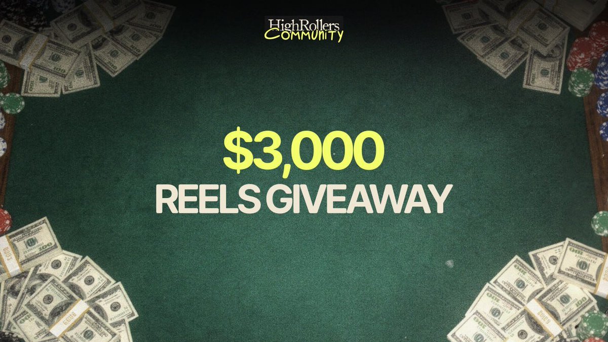 highrollers_xyz's tweet photo. 🎰 $3,000 REELS GIVEAWAY

Like + RT
Drop your Reels ID

Register here:
https://t.co/hZpdMGOD1A

10 winners × $300 🎲 https://t.co/JyuQ4MGPd6