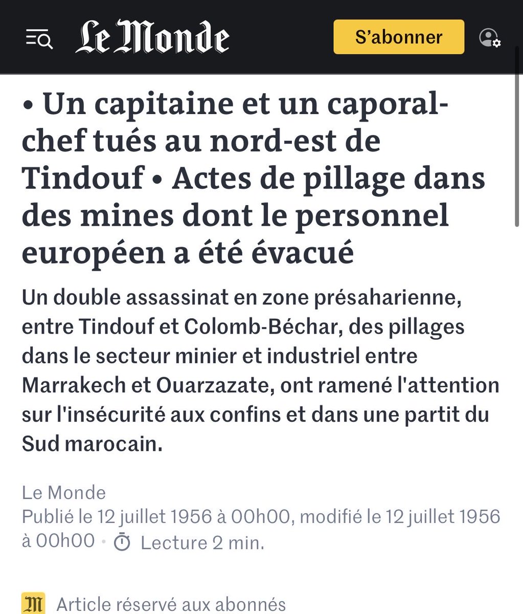 Moe__Syzlak's tweet photo. Quand les Marocains 🇲🇦 combattaient la France à Tindouf et Béchar, l’Algérie 🇩🇿 y négociait le maintien de bases militaires 🇫🇷 pour voler ces terres 🇲🇦
Les habitants de Tindouf ont refusé de voter au référendum 🇫🇷 d’autodétermination de l’Algérie 🇩🇿 https://t.co/UqFvy4TZim