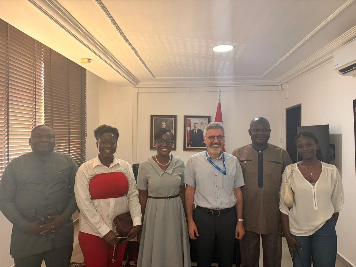 IntUenr's tweet photo. A delegation led by Ing. Prof. Edward A. Awafo pays a courtesy visit to the Turkish Ambassador to Ghana, H.E. Hüseyin Güngör https://t.co/IXeyhfiJn1