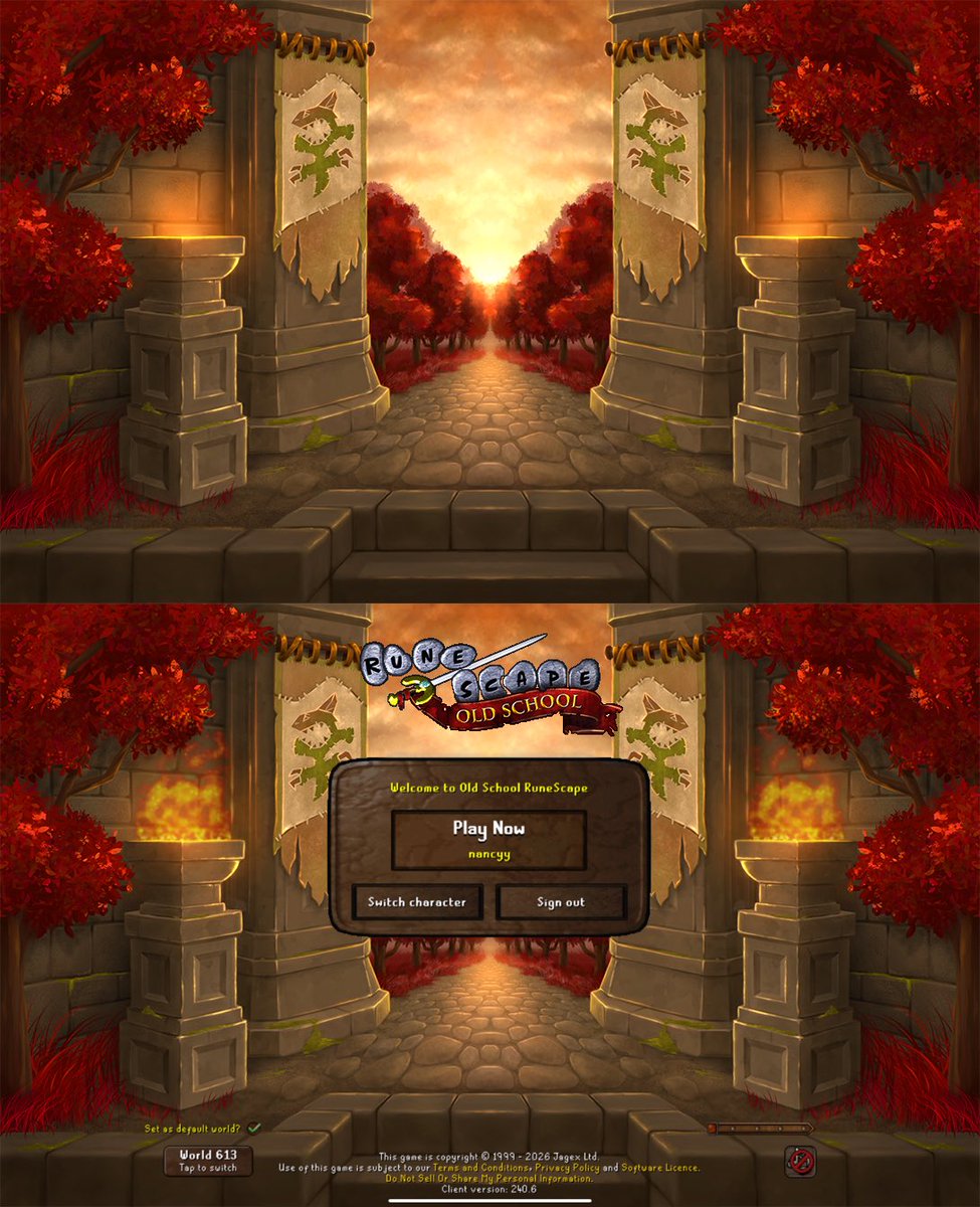NancyOSRS's tweet photo. I had the pleasure of creating the new Old School RuneScape login screen in collaboration with the official launch of Runescape: Dragonwilds 🐉

Hope you all enjoy it!

@OldSchoolRS @RSDragonwilds https://t.co/10ZIqXkg73
