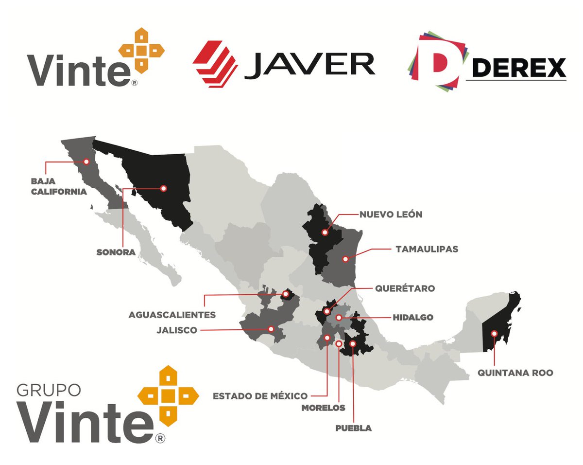 DerexDR's tweet photo. #Derex @javer_mx y @VinteMx formamos #GrupoVinte, tenemos presencia nacional en 12 estados de la República Mexicana. #ValemosMásJuntos https://t.co/KqNoZYtdQo