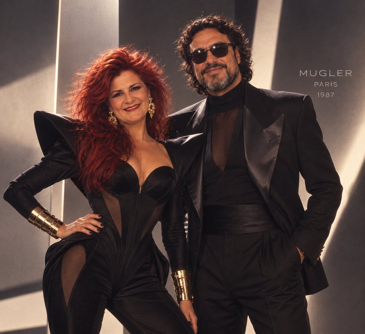 Pilimoon8's tweet photo. Me metí de cabeza en el trend de los 80 y terminé probando todas nuestras posibles vidas con @grillopez : ejecutivos, preppies, rockstars, Miami Vice, glam y hasta nuestra versión de alta moda. 😂

Lo mejor es que los 80 no se van a quedar solamente en estas fotos. Este viernes los voy a llevar a la pista. 🎧
Voy a estar como DJ en la fiesta de Ramón Antigüa poniendo esa música que convirtió los años 80 en una década imposible de olvidar: pop, rock, disco, plancha, salsa y esos hits que uno reconoce desde los primeros tres segundos.

Así que estas fotos son apenas el calentamiento. La IA nos llevó a los 80. Yo pongo el soundtrack. 

¿Cuál de nuestros looks ochenteros les gusta más?
1. Mugler.
2. Glam.
3. Rockstars.
4. Preppy.
#Años80 #80sFashion #Rumba80s #BackToThe80s