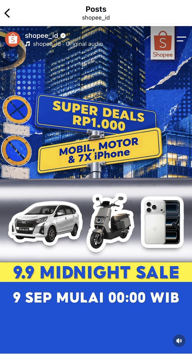 aimmstar02's tweet photo. liat harga flash sale-nya  iPhone, motor, bahkan mobil bisa seribuan doang?? HUHUHU MAU BANGETTT Plis dan ada voucher mania s.d 999rb
#ShopeeMidnightMobilMotor1000 https://t.co/6zP0W7iiy7