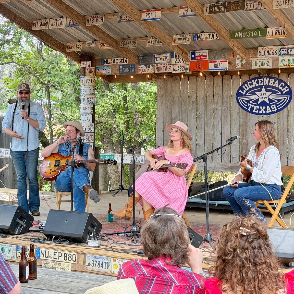 txmusicoffice's tweet photo. The Everybody’s Somebody Festival brought a celebration of Texas music and community to Luckenbach Texas on September 5. Presented by Hayes Carll and The Band of Heathens, the festival showcased a lineup of Texas talent in the iconic Luckenbach setting. A special highlight was the Texas Songwriter set, which the Texas Music Office was proud to partner with HAAM (Health Alliance for Austin Musicians) to present, featuring Graham Wilkinson, Suzanna Choffel, and Katie Shore.

Another memorable moment came when TMO Director Chip Adams and Visit Fredericksburg CEO Lisa Oliveira introduced Hayes Carll, Ed Jurdi, and Gordy Quist of The Band of Heathens. They also announced the upcoming October 17, 2026 celebration at Luckenbach, when Fredericksburg will be officially certified as the 100th Music Friendly Texas Community. The milestone event will include the official certification ceremony and live music at the historic Luckenbach Dance Hall, further highlighting Fredericksburg’s growing role in Texas' music economy.

@LuckenbachTexas 
@VisitFredTexas 
@hayescarll 
@BandofHeathens 
@myhaam