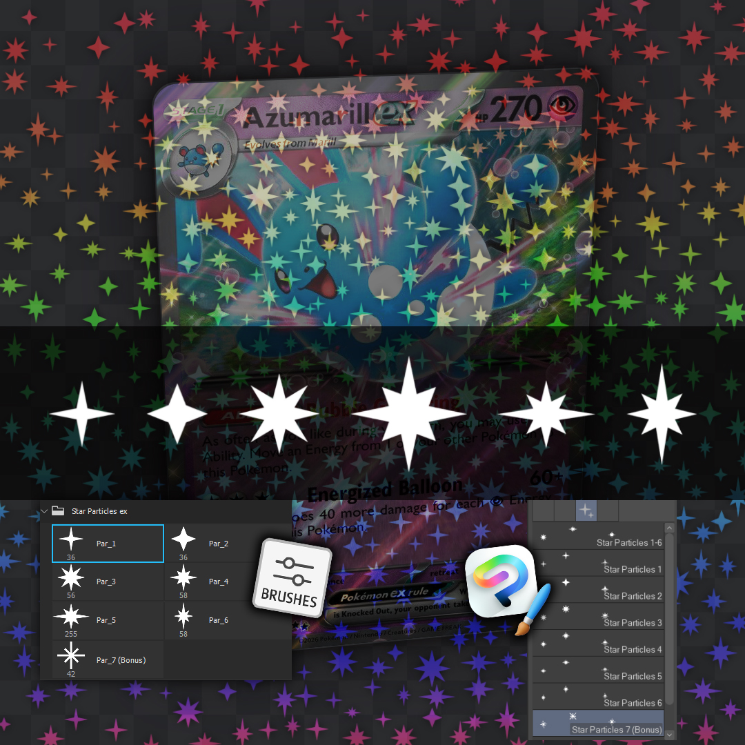 kz_fuyuka's tweet photo. The "Star Particles ex" brush set I made for this project is also available for Free on Gumroad &amp; VGen.
https://t.co/Lo4wSv8aAA
https://t.co/L4RX0oPtFN https://t.co/2nAXUnj0WZ