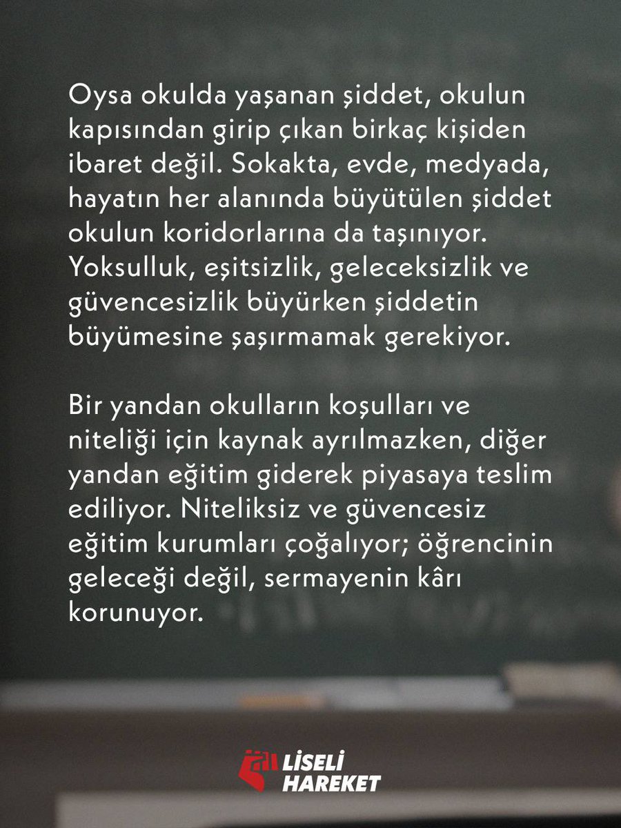 LiseliHareket's tweet photo. Bugün okulda başımıza ne gelecek?➡️

🔗 Eğitimin gerçek sorunlarını konuşmak için sen de katıl:https://t.co/ZD3DJHBn0A https://t.co/BFbN1w5ipj