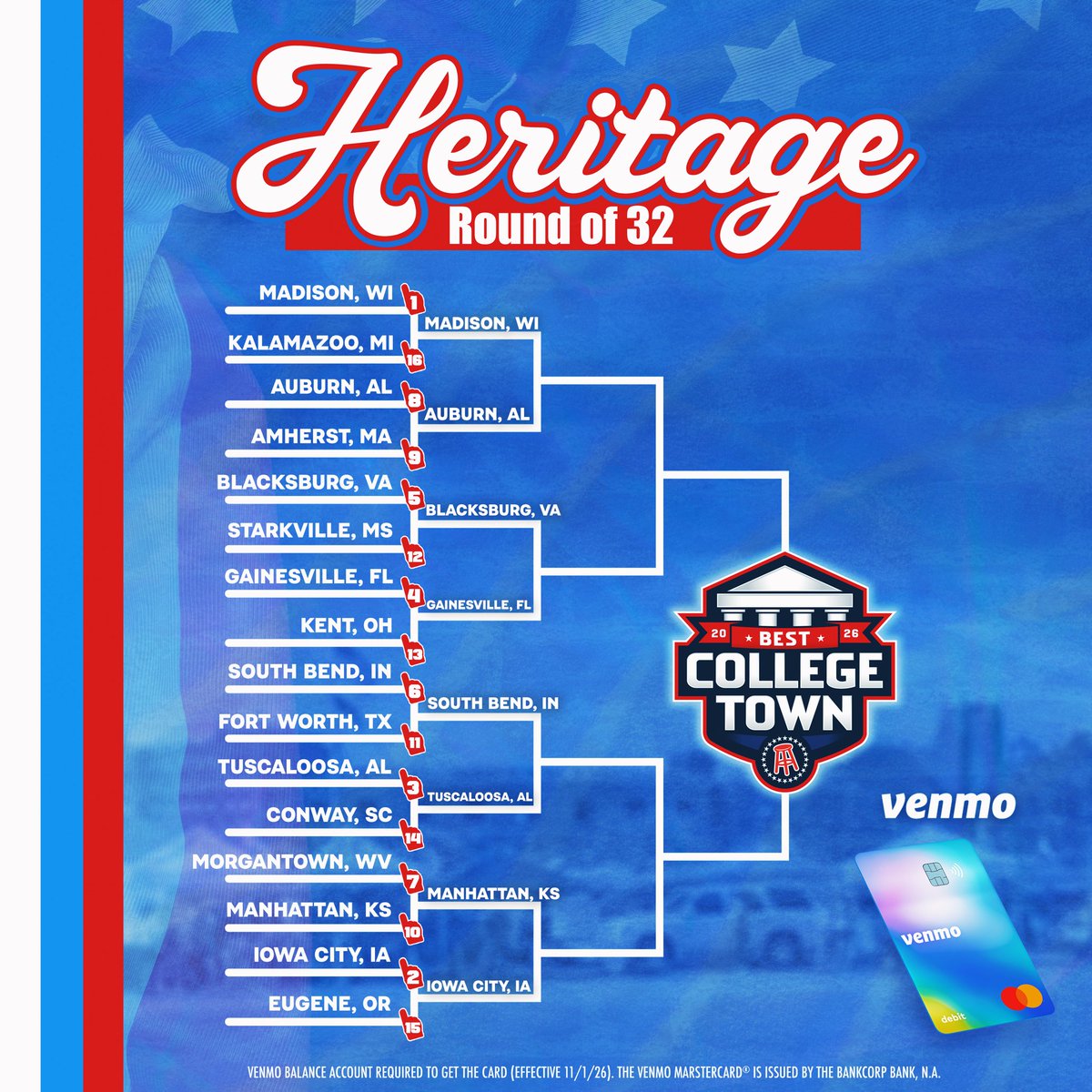 WarDamnStool's tweet photo. 🚨 AUBURN NEEDS YOUR VOTE 🚨
Best College Town Round of 32 is officially LIVE!

Head to the link in our bio to play the Venmo Dash Game and earn Auburn 10 votes

⏰ Voting closes Thursday at 11:59 PM EST

Presented by @Venmo https://t.co/pbaQLpSKHC