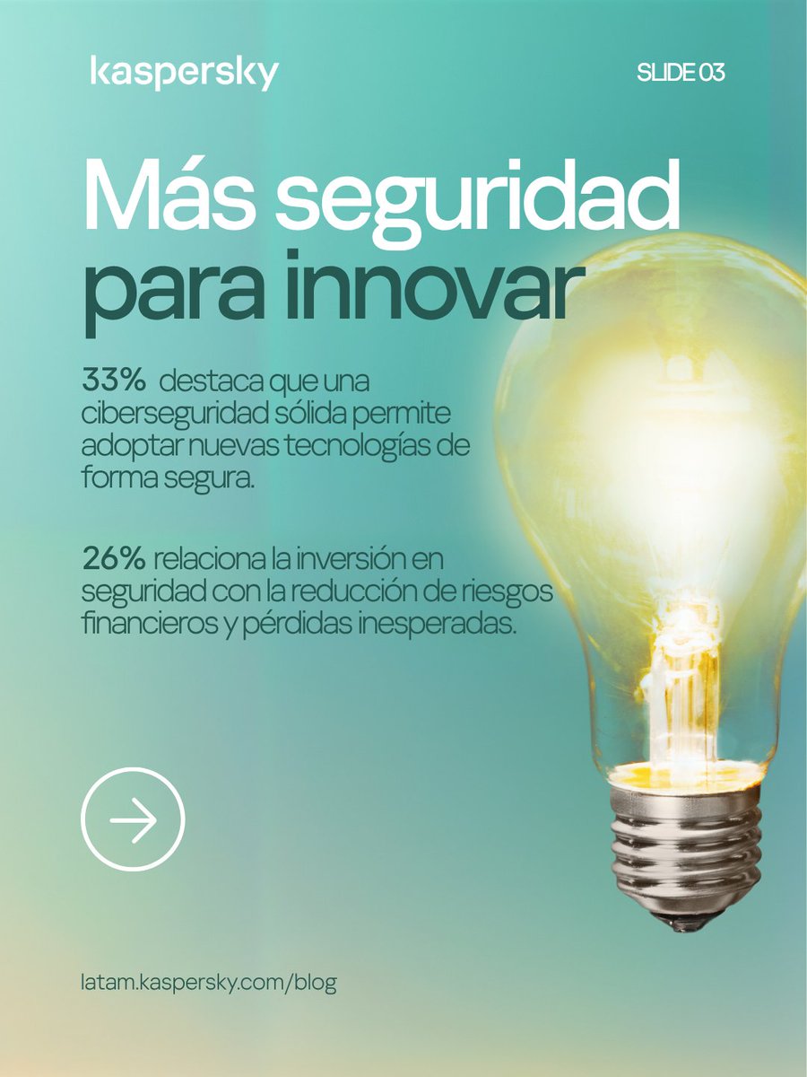 KasperskyLatino's tweet photo. 📊 8 de cada 10 empresas en América Latina reforzarán su #ciberseguridad durante el próximo año. Las organizaciones están respondiendo a un panorama de amenazas cada vez más complejo con más inversión, tecnología y capacidades de protección.

▶️ La mejor solución aquí: https://t.co/zGCmU9XoZk

#Tech #CyberSecurity #Kaspersky #Latam