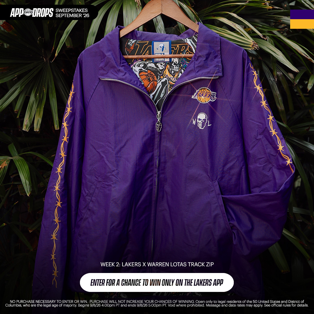 Lakers's tweet photo. Lakers x Warren Lotas goes crazy 😤 Download the Official Lakers App and enter the sweepstakes for your chance to win. See Official Rules for details: https://t.co/PrKK3evdu9

Download here: https://t.co/iWj4UqQ7a3 https://t.co/fOZmPLKlY0