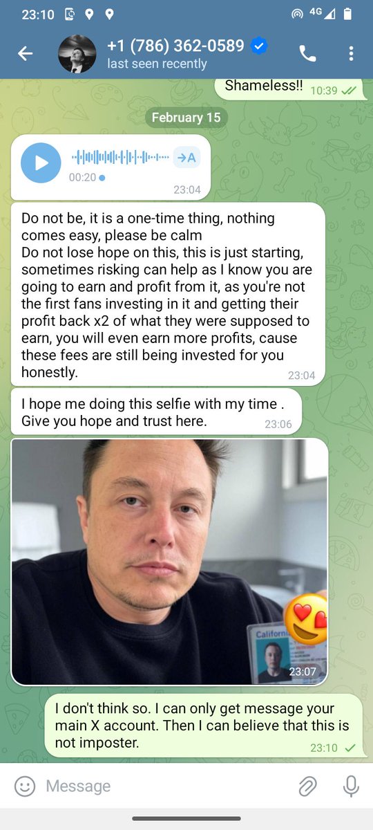 Bobmarg2828's tweet photo. Musk uses new bilking way. He cheats blogs to get reward ($200,000). When the blogs contact him, he will cheat blogs to his Telegram account. He will ask blogs to open Coinbase Wallet and give the screenshots to him. He can obtain all private data and operate blogs accounts. https://t.co/ovl1pgsirl