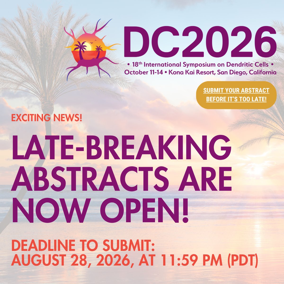 ZunigaLab's tweet photo. It’s not too late to join us at the DC2026 International Symposium in San Diego, California this October 11-14!

https://t.co/9cCqBnOe7w

If you work in any area of #immunology, DC2026 is a unique opportunity to learn about the latest discoveries in Dendritic Cells! https://t.co/M2ygYpE7n2