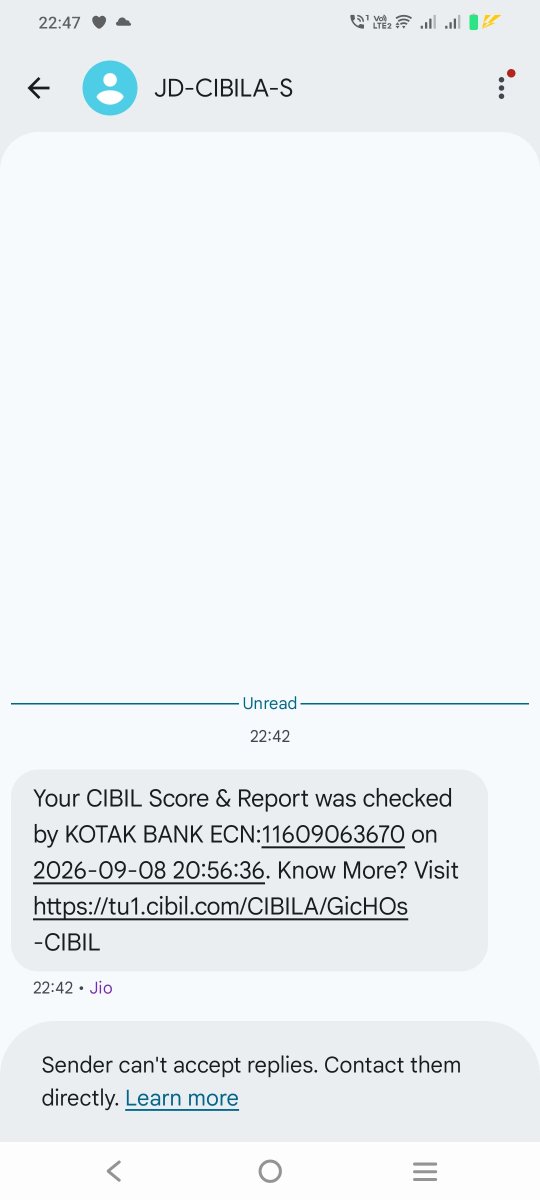 SubhaPramanick9's tweet photo. @Aditology @SartanparaYash Update just received a cibil hit message from Kotak. So it definitely get approved after cibil check for existing customer also. https://t.co/XjCrY6HE6U