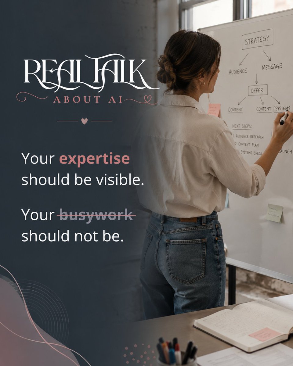 sashasmithai's tweet photo. Your expertise is where the value is. The repetitive busywork around it?

That’s where smarter systems can help.
AI works best when it gives you more room to focus on the decisions, ideas, and relationships that actually need you.

#HireAnAIDeveloper #AIForBusiness https://t.co/9FgOvmWg9C
