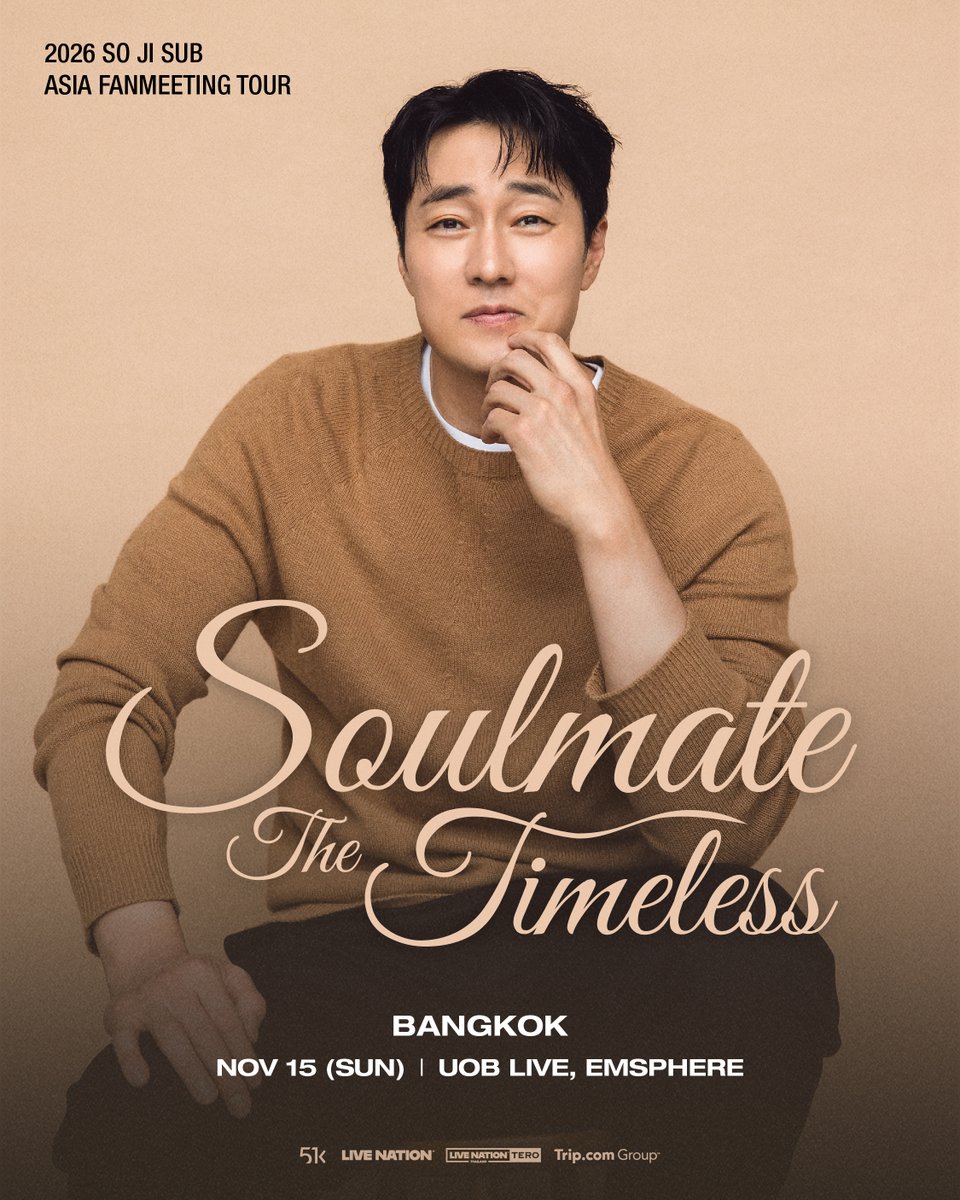 livenationth's tweet photo. (1/2) 🕵️ SO JI SUB กลับมาอีกครั้ง พร้อมภารกิจรักที่ไม่ลับในแฟนมีต “2026 SO JI SUB ASIA FANMEETING TOUR [Soulmate The Timeless] IN BANGKOK” 
🗓️ 15 พ.ย. 2569 | ยูโอบี ไลฟ์ เอ็มสเฟียร์

🎫 จำหน่ายบัตร
• พรีเซลมาสเตอร์การ์ด: 23 ก.ย. (10:00 - 22:00 น.) ที่ https://t.co/Xpjwdon5iu
• พรีเซล https://t.co/uOPEjMUSXa: 23 ก.ย. (10:00 - 22:00 น.) ที่ https://t.co/uOPEjMUSXa
• พรีเซล ยูโอบี มาสเตอร์การ์ด: 24 ก.ย. (10:00 - 22:00 น.) ที่ https://t.co/Xpjwdon5iu
• พรีเซลไลฟ์ เนชั่น เทโร: 25 ก.ย. (10:00 - 22:00 น.) ที่ https://t.co/zKfiRN9M4y เท่านั้น สมัครสมาชิกฟรี!
• จำหน่ายบัตรทั่วไป: 26 ก.ย. (10:00 น. เป็นต้นไป) ที่ https://t.co/Xpjwdon5iu

***ลูกค้าจะต้องสมัครบัญชีและซื้อบัตรผ่าน https://t.co/HaijSfRxeo เท่านั้น การแสดงนี้ไม่มีการจำหน่ายบัตรที่เคาน์เตอร์ไทยทิคเก็ตเมเจอร์ และจะได้รับ Mobile Ticket เพื่อใช้เข้าชมการแสดง (ไม่มีการออกบัตรกระดาษ)***

📌 หมายเหตุ:
• ผู้ชม 1 ท่าน ต้องใช้ 1 ชื่อ-นามสกุล ที่พิมพ์ด้วยตัวอักษรภาษาอังกฤษ ต่อบัตร 1 ใบ (ห้ามใช้ชื่อซ้ำ)
• การซื้อบัตรทางเว็บไซต์ในวันที่ 23 ก.ย. - 26 ก.ย. 2569 โปรดกดรับคิวซื้อบัตรได้ที่หน้าเว็บไซต์ https://t.co/HaijSfRxeo ล่วงหน้า 1 ชั่วโมงก่อนเปิดจำหน่าย ตรวจสอบขั้นตอนการรับคิวที่ https://t.co/HaijSfRxeo
• รอบพรีเซลเปิดจำหน่ายทุกราคาบัตร โดยมีจำนวนจำกัดในแต่ละรอบ
• การถือบัตรมาสเตอร์การ์ด, ยูโอบี มาสเตอร์การ์ด หรือสมัครสมาชิกเพื่อรับสิทธิ์พรีเซลส์สำหรับไลฟ์ เนชั่น เทโร ไม่ได้เป็นการรับรองว่าท่านจะสามารถซื้อบัตรเข้าชมการแสดงได้แต่อย่างใด ทั้งนี้ขึ้นอยู่กับจำนวนบัตรพรีเซลส์ที่เปิดขายในช่วงเวลานั้น ๆ ด้วย ซื้อก่อนมีสิทธิ์ก่อน
• รอบพรีเซลมาสเตอร์การ์ด: ซื้อบัตรได้ 6 ใบ ต่อ 1 การสั่งซื้อ
• รอบพรีเซล ยูโอบี มาสเตอร์การ์ด: ซื้อบัตรได้ 6 ใบ ต่อ 1 การสั่งซื้อ
• รอบพรีเซล https://t.co/uOPEjMUSXa: ซื้อบัตรได้ 6 ใบ ต่อ 1 การสั่งซื้อ
• รอบพรีเซลสำหรับไลฟ์ เนชั่น เทโร: ซื้อบัตรได้ 6 ใบ ต่อ 1 การสั่งซื้อ
• รอบจำหน่ายบัตรทั่วไป: ซื้อบัตรได้ 6 ใบ ต่อ 1 การสั่งซื้อ
• การมองเห็นในบางโซนและบางที่นั่งอาจถูกจำกัด เนื่องจากรูปแบบของการแสดง โครงสร้างของเวที รวมไปถึงอุปกรณ์ต่างๆ จากการแสดง ขอสงวนสิทธิ์ในการยกเลิกหรือขอเงินคืนจากเหตุผลดังกล่าว
• ไม่อนุญาตให้ผู้ชมอายุต่ำกว่า 12 ปีเข้าชมการแสดง สำหรับผู้ชมที่อายุต่ำกว่า 16 ปีควรมีผู้ปกครองดูแล
•⁠ เงื่อนไขเป็นไปตามที่ผู้จัดฯ กำหนด ⁠สงวนสิทธิ์ในการเปลี่ยนแปลงแก้ไขโดยไม่จำเป็นต้องแจ้งให้ทราบล่วงหน้า

🕵️ SO JI SUB is back with a not-so-secret mission of love at “2026 SO JI SUB ASIA FANMEETING TOUR [Soulmate The Timeless] IN BANGKOK”
🗓️ 15 NOV 2026 | UOB LIVE, EMSPHERE

🎫 Ticket Sales
• Mastercard Presale: 23 Sep (10AM - 10PM) at https://t.co/Xpjwdon5iu
• https://t.co/uOPEjMUSXa Presale: 23 Sep (10AM - 10PM) at https://t.co/uOPEjMUSXa
• UOB Mastercard Presale: 24 Sep (10AM - 10PM) at https://t.co/Xpjwdon5iu
• Live Nation Tero Presale: 25 Sep (10AM - 10PM) exclusively at https://t.co/zKfiRN9M4y Sign up for free membership!
• General Onsale: 26 Sep from 10AM onwards at https://t.co/Xpjwdon5iu

***A Ticketmaster account is required. Tickets are available exclusively at https://t.co/HaijSfRxeo. Mobile Tickets only—no ThaiTicketMajor outlet sales or physical tickets.***

📌 Note:
• Each attendee must use one English first and last name per ticket (duplicate names are not allowed).
• For online purchases from 23 Sep - 26 Sep 2026, please obtain a ticket queue 1 hour before the sale time on the website https://t.co/HaijSfRxeo. Check the queueing process at https://t.co/HaijSfRxeo.
• Presale rounds offer all ticket price categories, with limited availability in each round.
• Holding a Mastercard, UOB Mastercard, or signing up for a Live Nation Tero membership to access the presale does not guarantee that you will be able to purchase tickets. Ticket purchases are subject to the number of presale tickets available during the applicable presale period and will be allocated on a first-come, first-served basis.
• Mastercard Presale: 1 Mastercard can purchase up to 6 tickets per transaction.
• https://t.co/uOPEjMUSXa Presale: Up to 6 tickets per transaction.
• UOB Mastercard Presale: 1 UOB Mastercard can purchase up to 6 tickets per transaction.
• Live Nation Tero Presale: Up to 6 tickets per transaction.
• General OnSale: Up to 6 tickets per transaction.
•⁠ ⁠Views from some areas/seats may be obstructed due to performance design, stage structures, camera and show equipment depending on the location of your seat. Ticket cancellations, changes, or refunds will not be available for view restriction reasons.
• Children under 12 are not allowed to attend the show. Those under 16 should be accompanied by a guardian.
•⁠ ⁠Terms and conditions are subject to change without prior notice. Promoter’s decisions are final.

#SOJISUB
#소지섭
#SOULMATETHETIMELESS
#SoJiSubFanmeetBKK
#SoulmateTheTimelessTourBKK
#51k_official